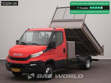 Iveco Daily 35C12 Kipper met Kist Dubbellucht 3,5t Trekhaak, Gebruikt, Iveco, Leder, Lease