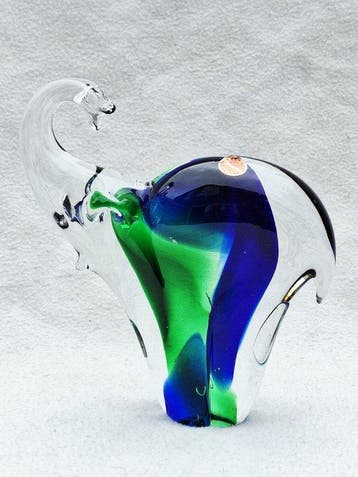 sculptuur, Olifant - 19.5 cm - Muranoglas