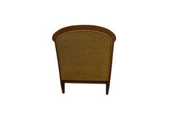 Klassieke fauteuil met houten frame – armstoel met okergele, Ophalen of Verzenden, Nieuw