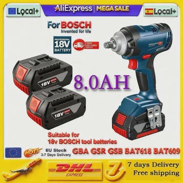 Bosch 18V 8.0Ah Li-Ion Accu Vervangend voor BAT609/BAT609G -, Verzenden, Nieuw