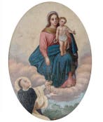 Italiaanse school (XIX) - Madonna col Bambino e San Domenico, Antiek en Kunst
