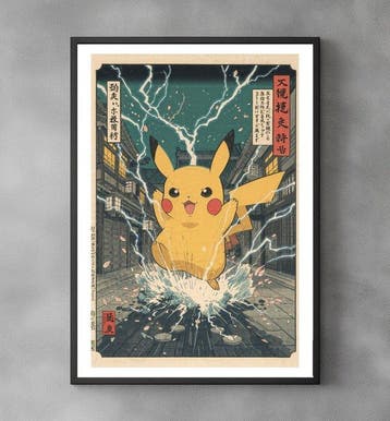 Sato Hageshi - Lightning Strike in Edo – Pikachu Pokemon -, Nieuw