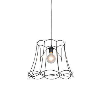 Retro hanglamp zwart 45 cm - Granny Frame, Verzenden, Nieuw, Retro