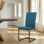 Leren eetkamerstoel Dry - Toledo Turquoise (blauw) -, Huis en Inrichting, Stoelen, Blauw, Nieuw, Leer, Ophalen of Verzenden
