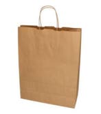 Draagtassen papier kraft  320x130x425 mm, Diversen, Cadeauverpakkingen, Nieuw