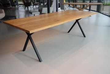Cartel Living Too Massief Eiken Eettafel  240 cm  Light Oak, Moder, Design, Eikenhout, Nieuw, 50 tot 100 cm