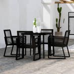 vidaXL 5-delige Tuinset zwart, Tuin en Terras, Tuinsets en Loungesets, 4 zitplaatsen, Verzenden, Nieuw, Rvs
