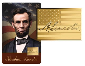 Abraham Lincoln |  24 karaat Gouden Munt Coincard, Verzenden