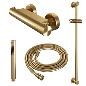 Brauer Gold Edition Glijstangset met Thermostaatkraan -, Ophalen of Verzenden, Nieuw