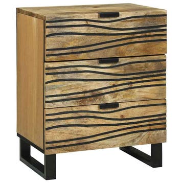vidaXL Nachtkastje Naturel 50 x 33 x 62 cm Bewerkt hout, Minder dan 45 cm, Verzenden, Nieuw, 55 tot 70 cm