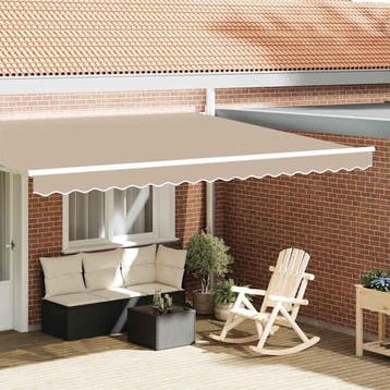 vidaXL Vervangende markies volant Beige 430 x 20 cm, Verzenden, Nieuw