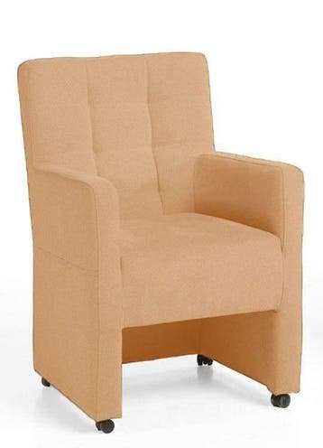 Eetkamerstoel Peter - eetkamerstoelen - Beige, Nieuw, Stof