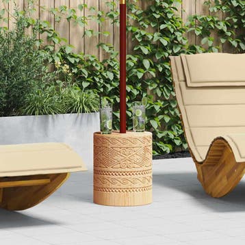 vidaXL Parasolvoet Naturel Ø34 x 40 cm Massief Hout, Verzenden, Nieuw, Minder dan 1 meter, Parasolvoet