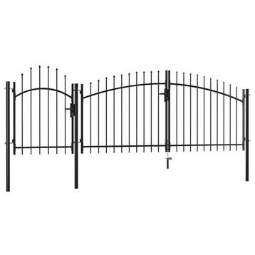 vidaXL Tuinpoort Woerden staal 1,5x4 m zwart, Tuin en Terras, Verzenden, Nieuw