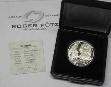 Nederland 20 Euro 1996 Constantin Huygens zilver proof li..., Verzenden