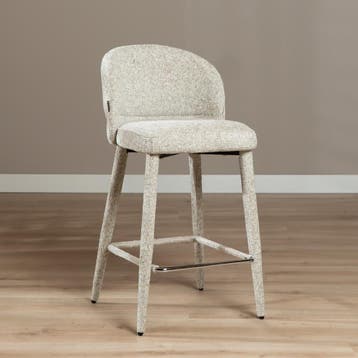50% Korting: Barkruk Charlie chenille taupe 69 cm, Ophalen