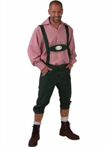 Tiroler kleding: Broek met bretels Edelweiss groen, Ophalen of Verzenden, Nieuw
