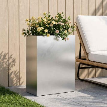 vidaXL Plantenbak zilver 40 x 20 x 40 cm Roestvrij staal, Verzenden, Minder dan 60 cm, Nieuw, Metaal