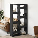 vidaXL Kamerscherm 100x33x175 cm bewerkt hout zwart, Verzenden, Nieuw, Overige houtsoorten