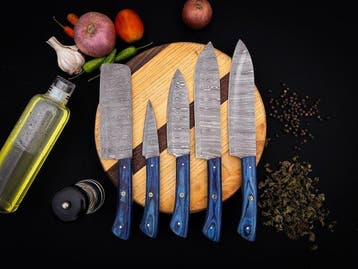 Keukenmes - Kitchen knife set - Lx 329 - Staal, Hout,