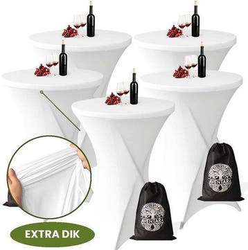 Statafelrok Wit x 5 – 80-85 x 110 cm met Opbergtas – Stataf, Verzenden, Nieuw