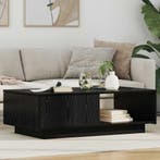 vidaXL Salontafel met lade Zwart Eiken 95 x 55 x 31 cm, Verzenden, Nieuw, 50 tot 100 cm, Minder dan 50 cm