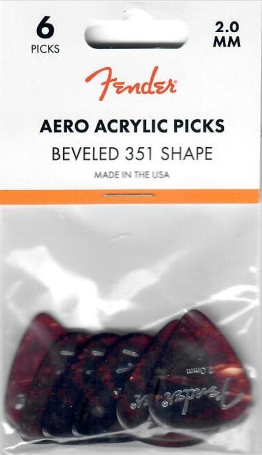 Fender Aero acrylic Plectrum 2.00 mm 6-pack, Muziek en Instrumenten, Instrumenten | Toebehoren, Elektrische gitaar, Nieuw, Ophalen of Verzenden