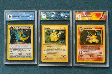 Pokémon - 3 Graded card - Graad - WOTC, Nieuw