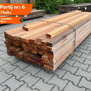 Bangkirai Geschaafde Hardhouten Balken 2450-2650x68x45mm, Ophalen of Verzenden, Nieuw