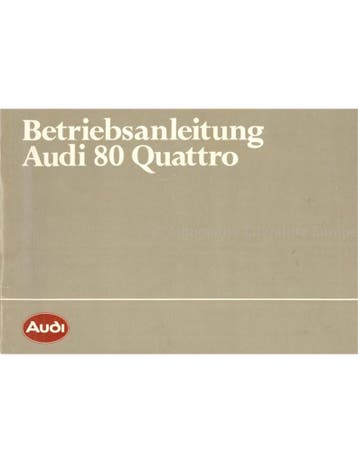 1983 AUDI 80 QUATTRO INSTRUCTIEBOEKJE DUITS, Auto diversen