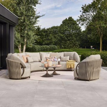 Vivaro hoek loungeset 5 delig Bronze | Misty rope | Pebble, Tuin en Terras, Ophalen of Verzenden, Nieuw