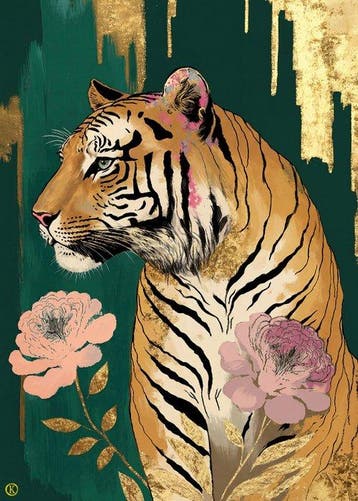 Kleury.art - [XL Canvas] The Emerald Sovereign” by, Nieuw