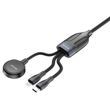Rixus RXUC31 3-in-1 oplaadkabel voor horloge en telefoon, 1,, Verzenden, Nieuw