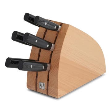 Yaxell Zen Messenset – 7-delig – Beukenhouten Messenblok, Ophalen of Verzenden, Nieuw, Hout, Bestekset
