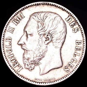 België. Leopold II. 5 Francs 1868 (Zonder minimumprijs)