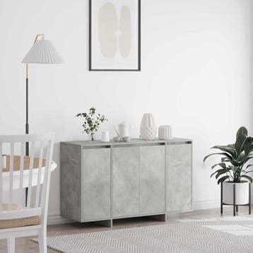vidaXL Dressoir Beton Grijs 120 x 41 x 75 cm Bewerkt hout, Verzenden, Nieuw, Overige houtsoorten, Minder dan 50 cm