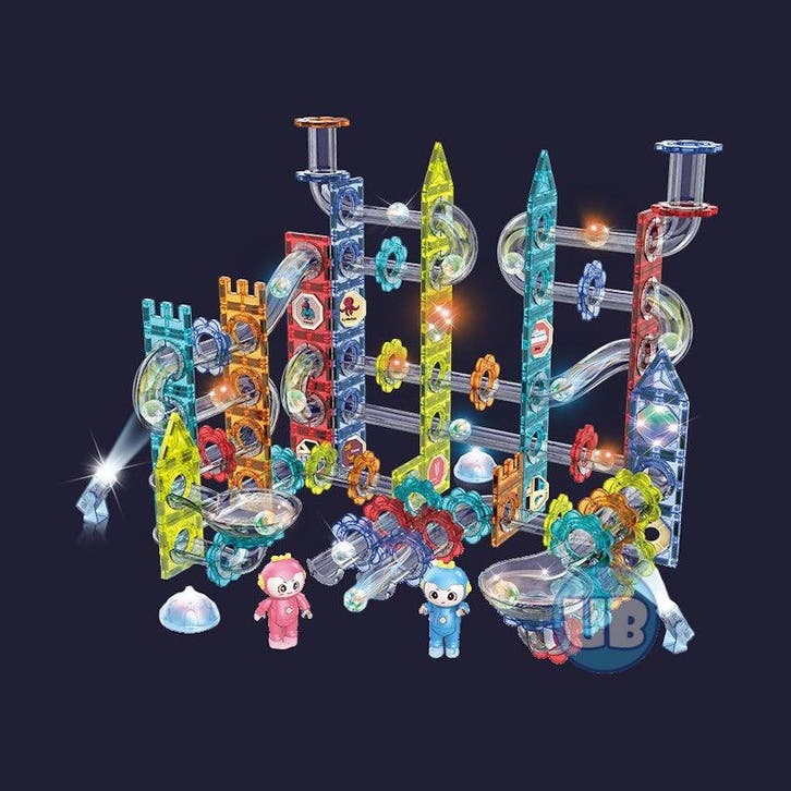 Magnetic Tiles - Knikkerbaan met Discobal en Lichteffect -, Kinderen en Baby's, Speelgoed | Bouwstenen, Nieuw, Verzenden