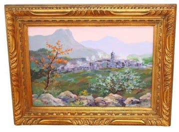 Miguel Martínez Verchili (1898 - 1989) - Paisaje con pueblo