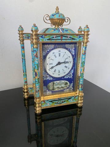 Tafelklok, Bureauklok - - Verguld messing - 1980-1990, Antiek en Kunst, Antiek | Klokken