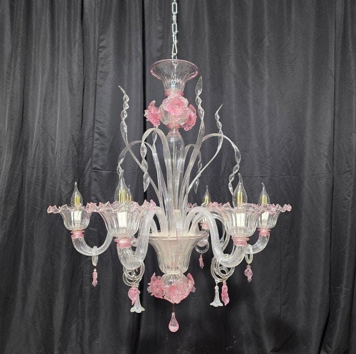 Kroonluchter - danser - Muranoglas - 6 lampen, Antiek en Kunst, Antiek | Lampen