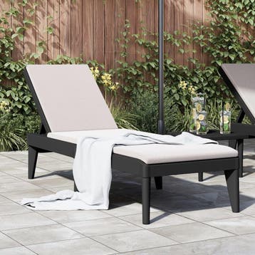 vidaXL Ligbed 186x60x29 cm polypropeen antracietkleurig, Tuin en Terras, Verzenden, Nieuw
