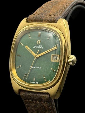 Omega - Seamaster-Green Dial-Gold Plated-cal.1010 - Heren -, Nieuw