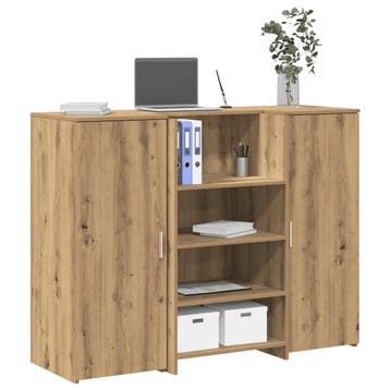 vidaXL Receptiebalie 135x50x103,5cm bewerkt hout artisanaal, Huis en Inrichting, Bureaus, Verzenden, Nieuw