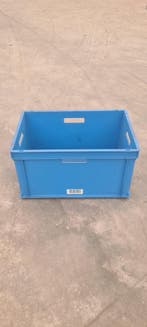 Stapelbak, 600x400x320 mm, euronorm, blauw pp, gebruikt -, Ophalen of Verzenden