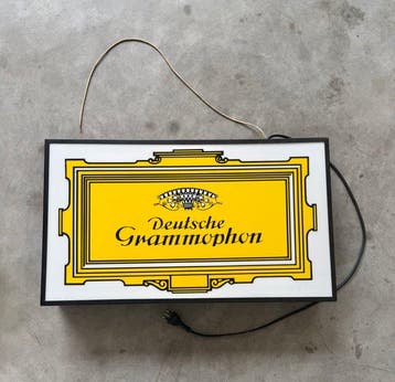 deitsche grammophon - deutsche grammophon - Reclamebord met, Antiek en Kunst