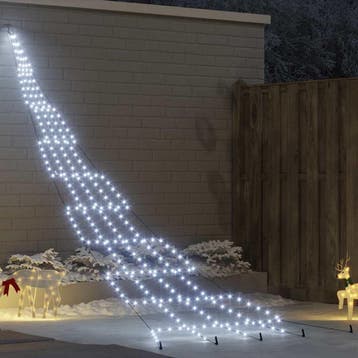 vidaXL LED Kerstboom met Grondspiesjes Koudwit 511 cm Metaal, Verzenden, Nieuw