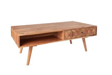 Massief houten salontafel MYSTIC LIVING 100cm naturel acacia, Ophalen of Verzenden, Nieuw
