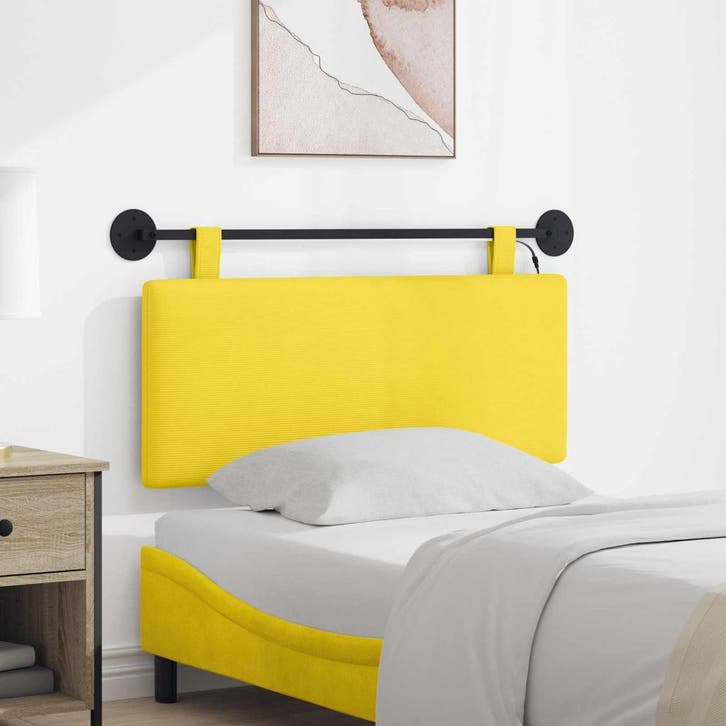 vidaXL Hangend hoofdbord Met LED-verlichting Lichtgeel, Huis en Inrichting, Slaapkamer | Bedden, Nieuw, Verzenden