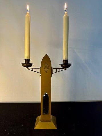 Kandelaar - Messing, Glas, Antiek en Kunst