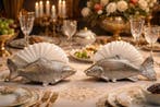 Poissons sculpturales - Servethouders (2) - Verzilverd
